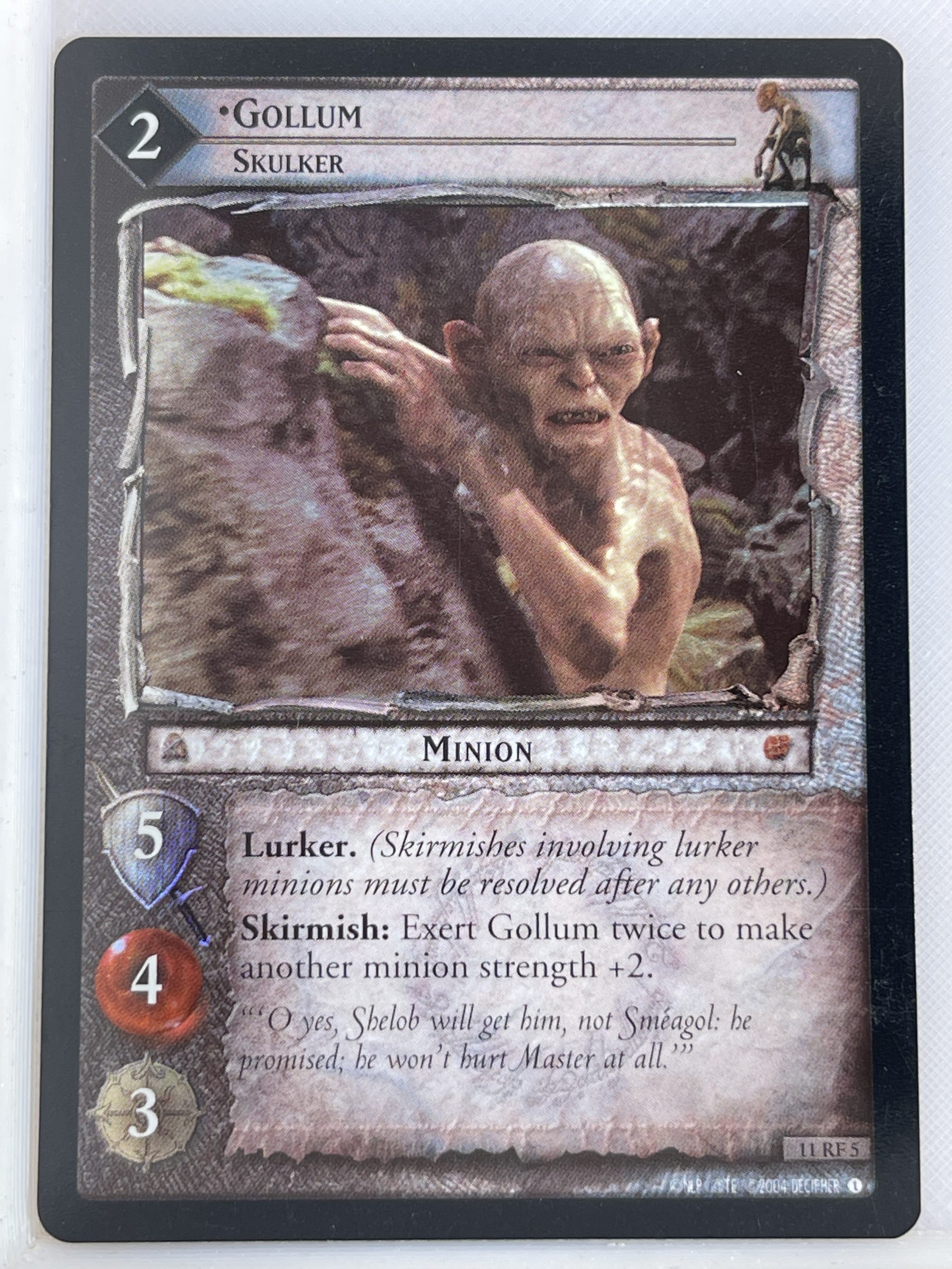 LORD OF THE RINGS TCG THE SHADOWS FOIL CARD 11RF5 GOLLUM lp