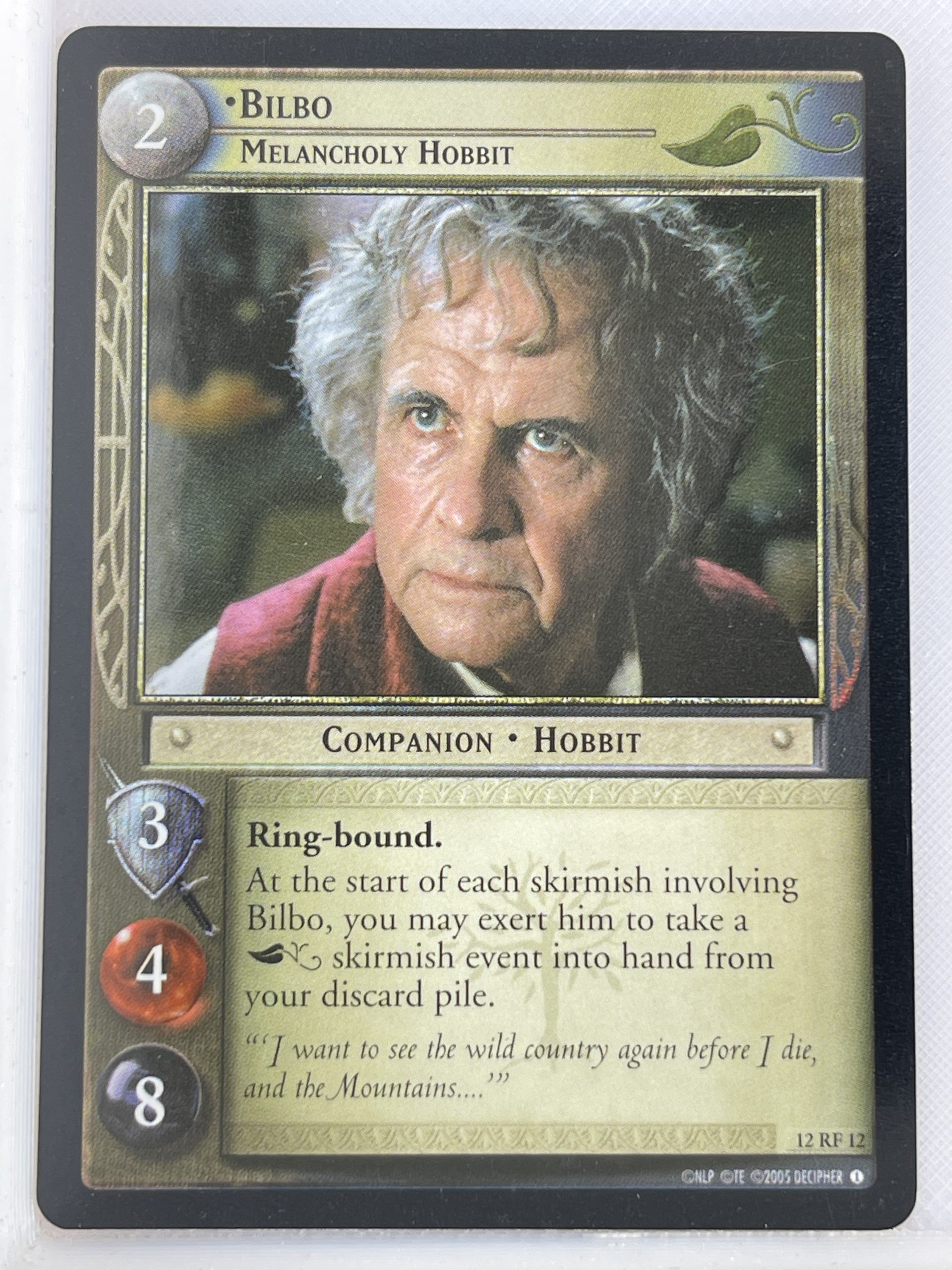 LORD OF THE RINGS TCG THE BLACK RIDER FOIL CARD 12RF12 BILBO lp