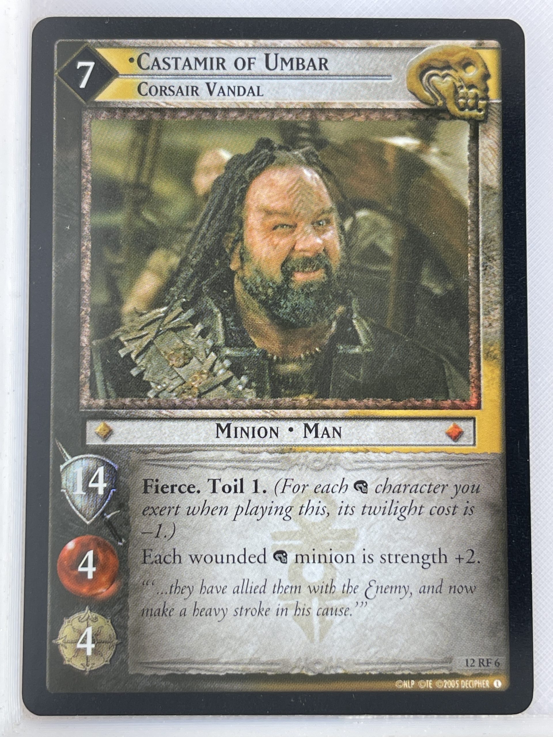LORD OF THE RINGS TCG THE BLACK RIDER FOIL CARD 12RF6 CASTAMIR OF UMBAR lp