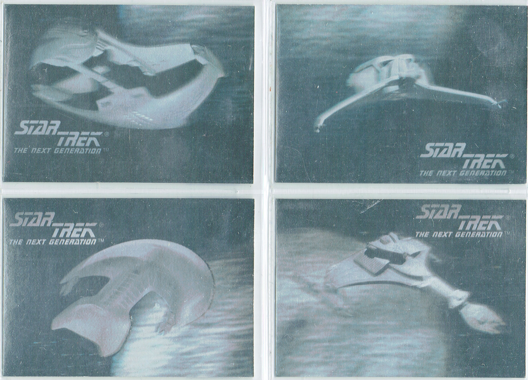 STAR TREK THE NEXT GENERATION INAUGURAL EDITION SET OF 4 HOLOGRAM CARDS