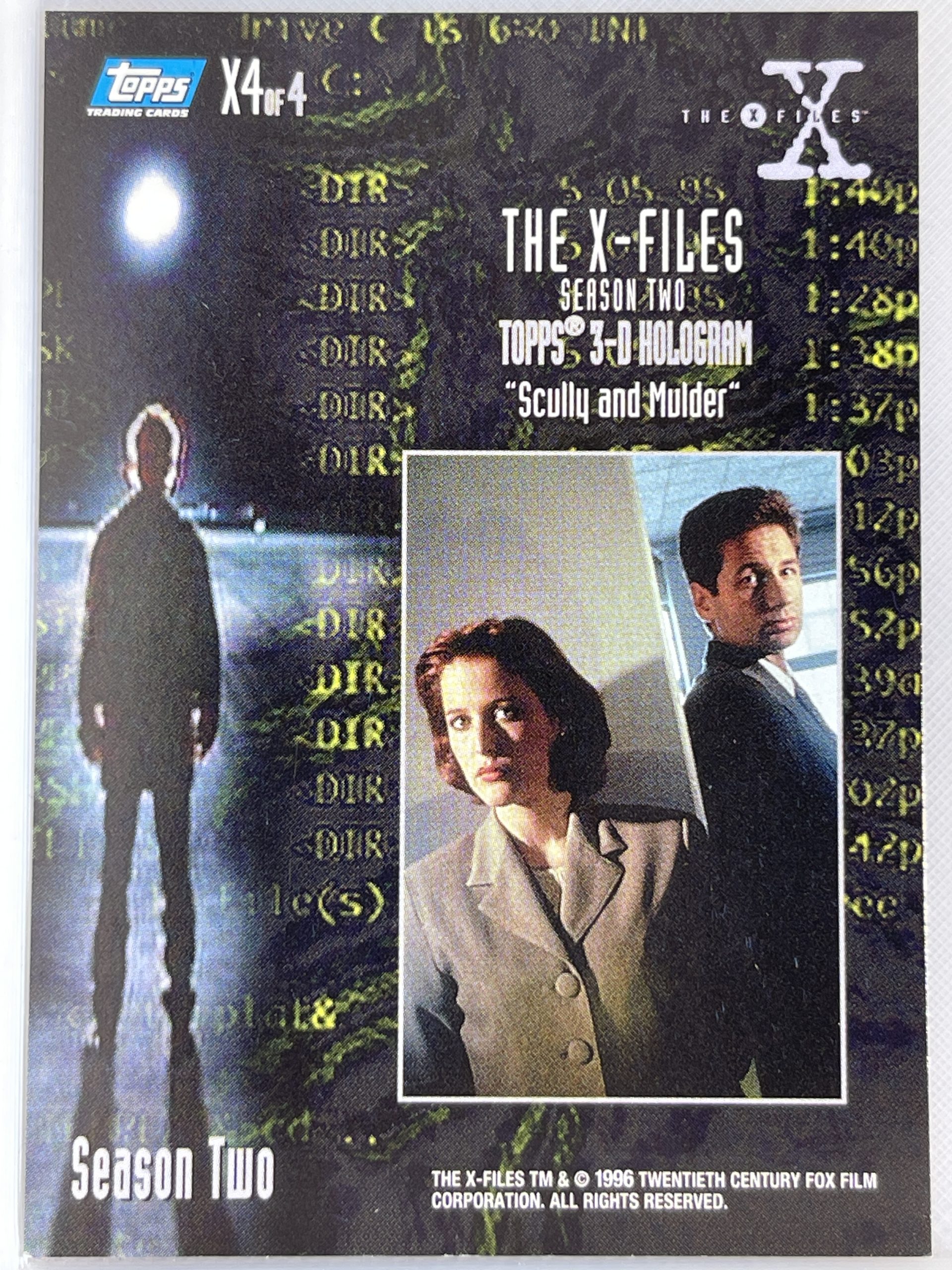 X FILES SEASON 2 HOLOGRAM CARD X4
