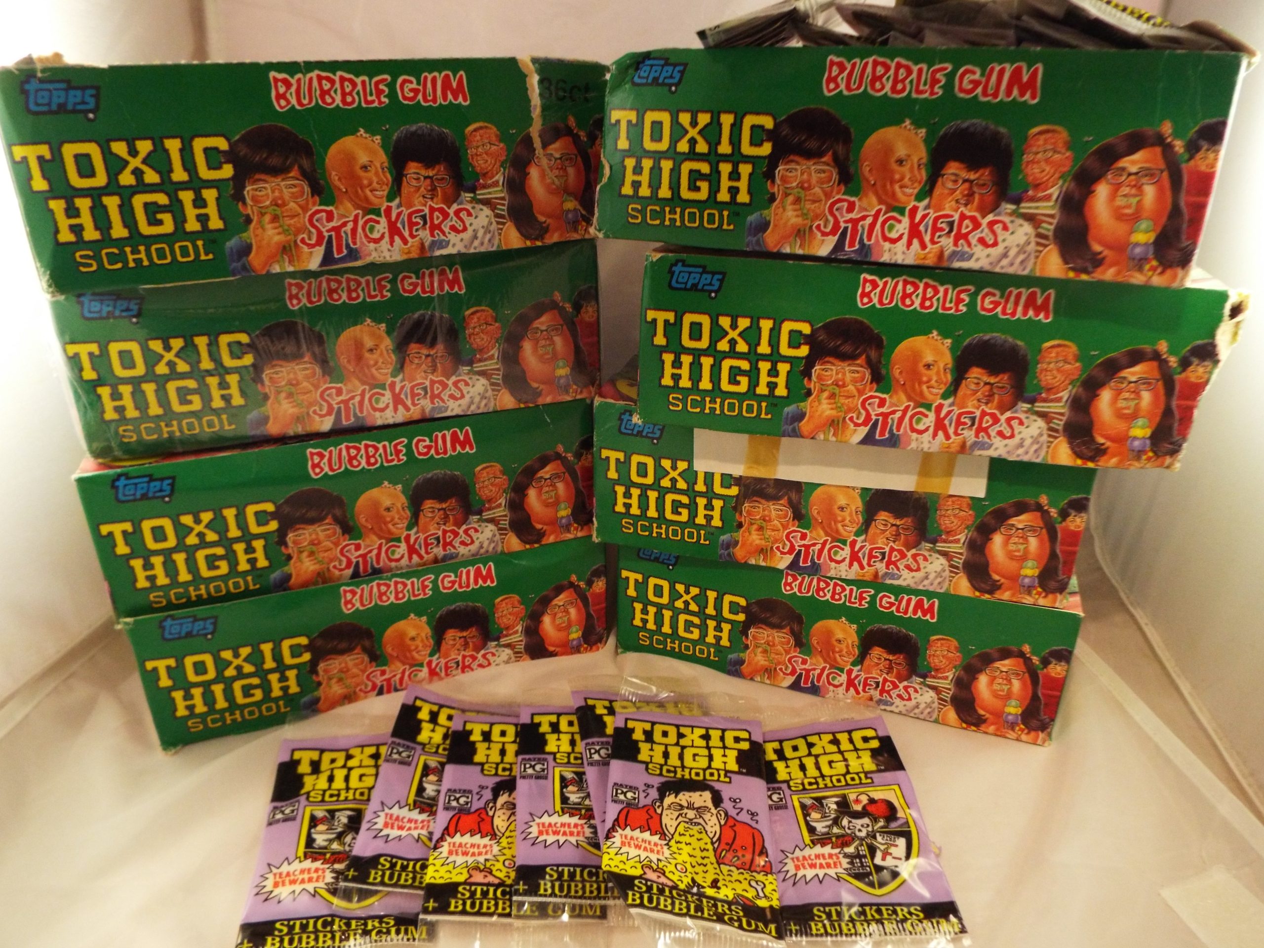 TOXIC HIGH SCHOOL JOB LOT OF 8 BOXES OF COLLECTORS STICKERS